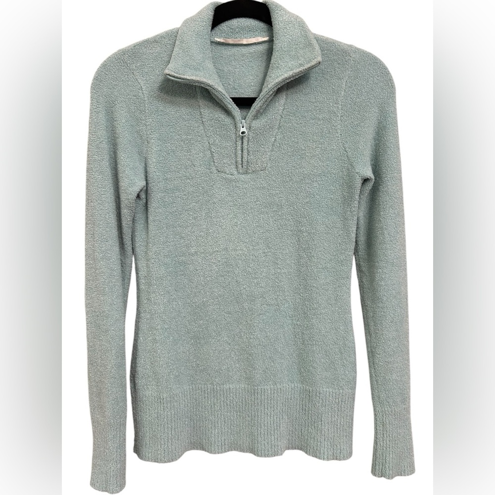 Athleta Women’s Baby Blue Teddy Cozy Baby Blue Quarter Zip Long Sleeve Top Small